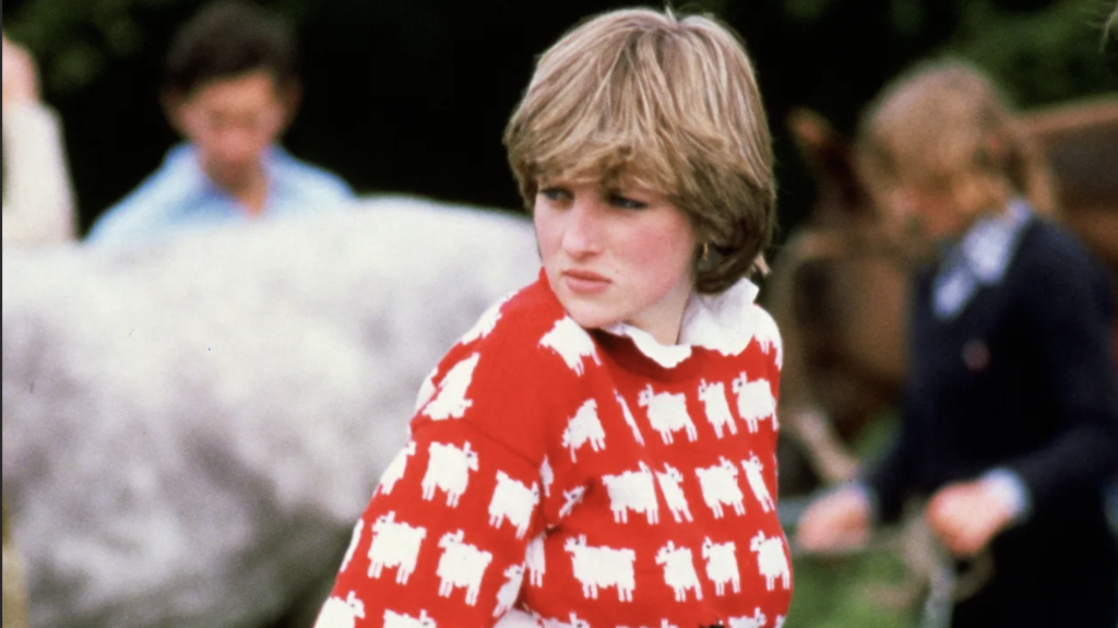 Princess Diana Red Sheep Sweater