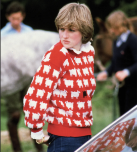 Princess Diana Red Sheep Sweater